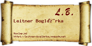 Leitner Boglárka névjegykártya